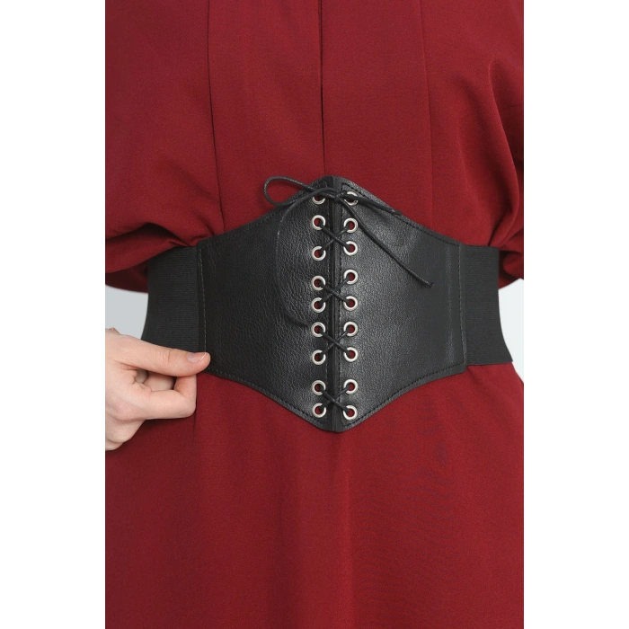 Lastikli Korse Kemer Siyah - 30683.1794.