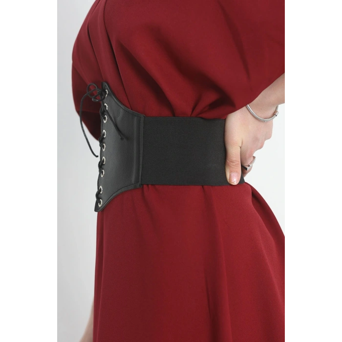 Lastikli Korse Kemer Siyah - 30683.1794.