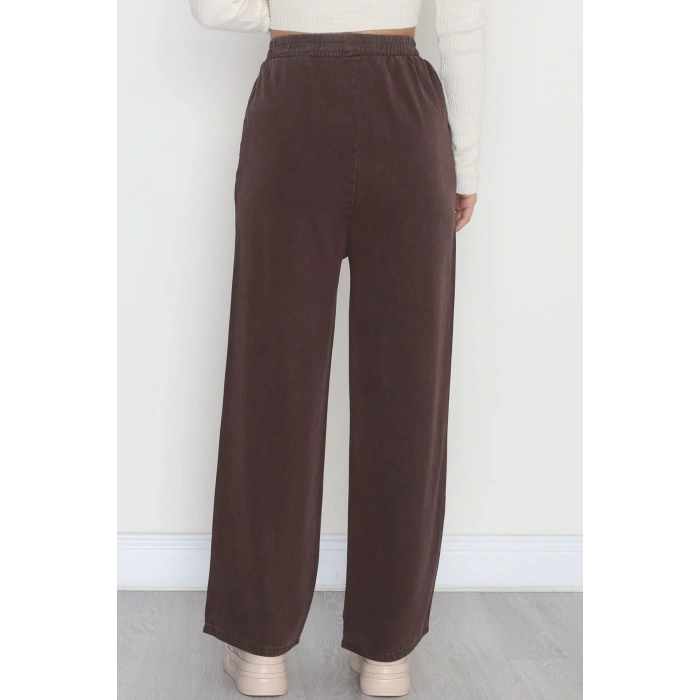 Lastikli Palazzo Gabardin Kot Pantolon Kahve1 - 31559.2088.
