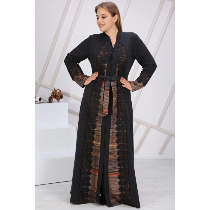 Lazer İşlemeli Küpür Ferace 7118 Siyah