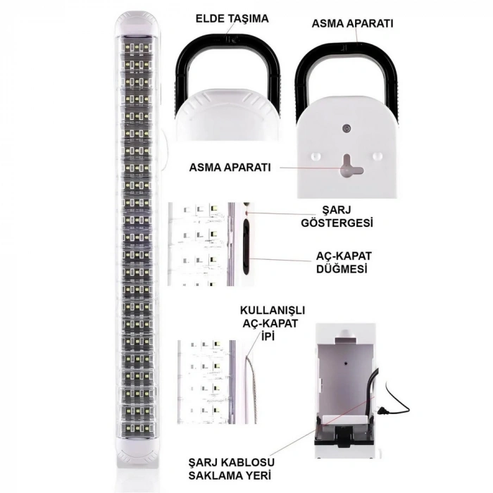 Ledpoint Lp-6069 Akülü 69 Led Şarjlı Işıldak