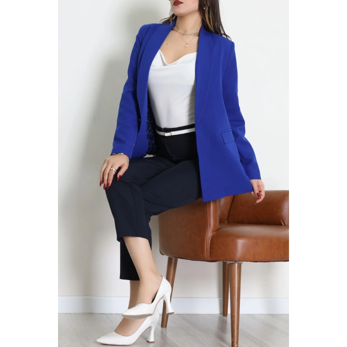 Leopar Astarlı Blazer Ceket Saks - 51500.1355.