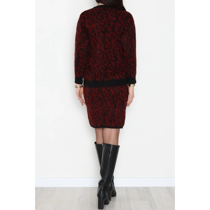 Leopar Desenli Triko Takım Bordoleo - 51107.1765.