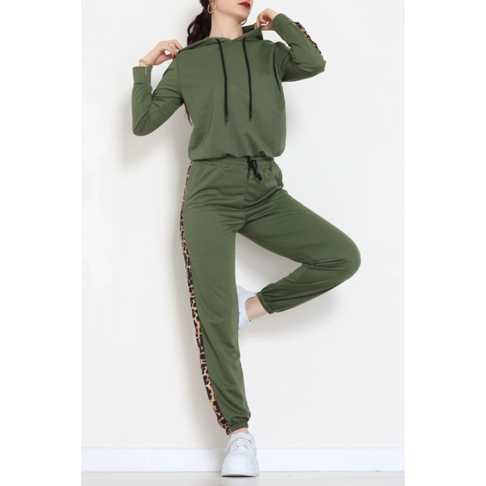 Leopar Garnili Eşofman Takım Haki - 20112.1857.