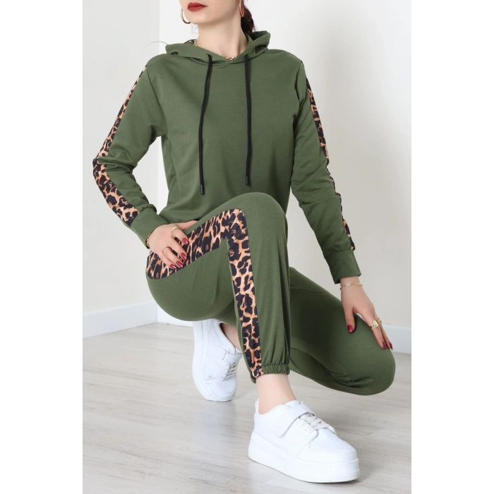 Leopar Garnili Eşofman Takım Haki - 20112.1857.