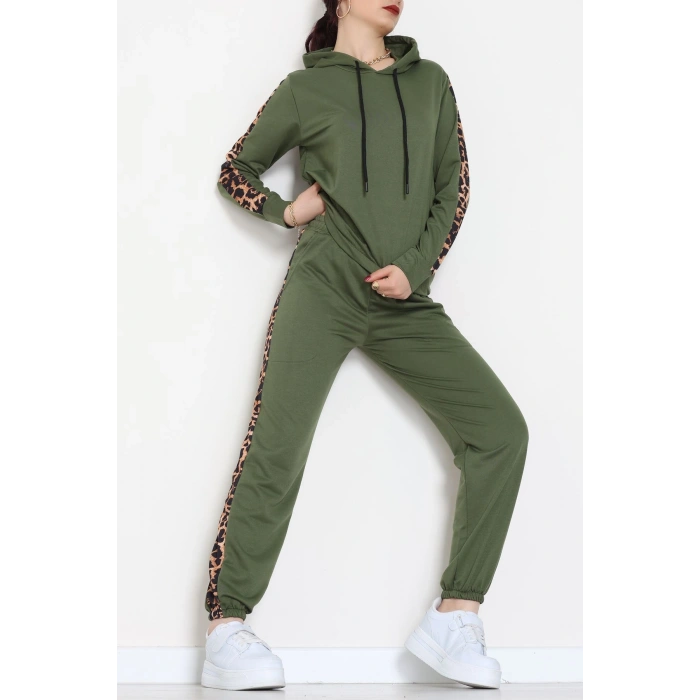 Leopar Garnili Eşofman Takım Haki - 20112.1857.