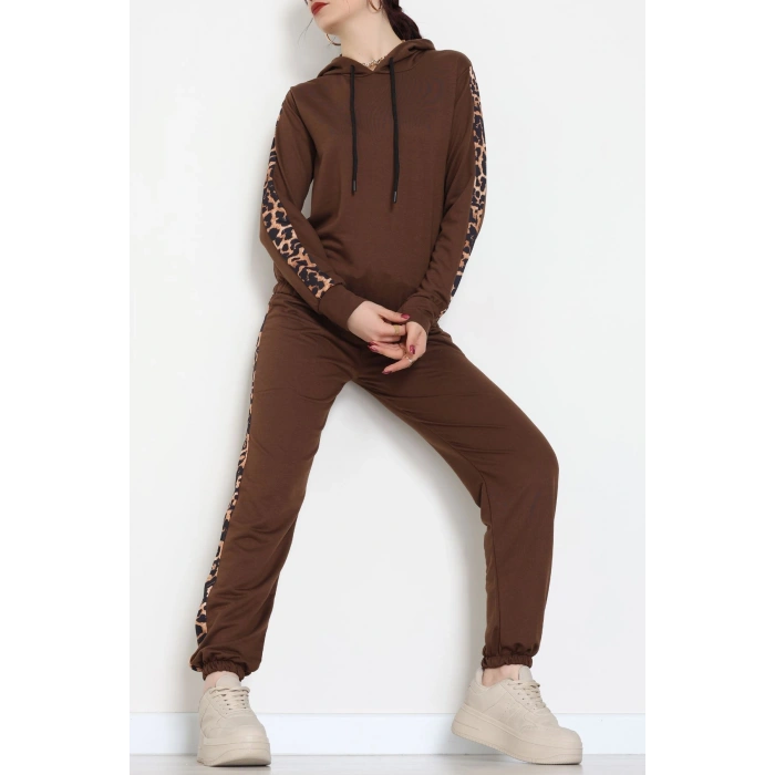 Leopar Garnili Eşofman Takım Kahve - 20112.1857.