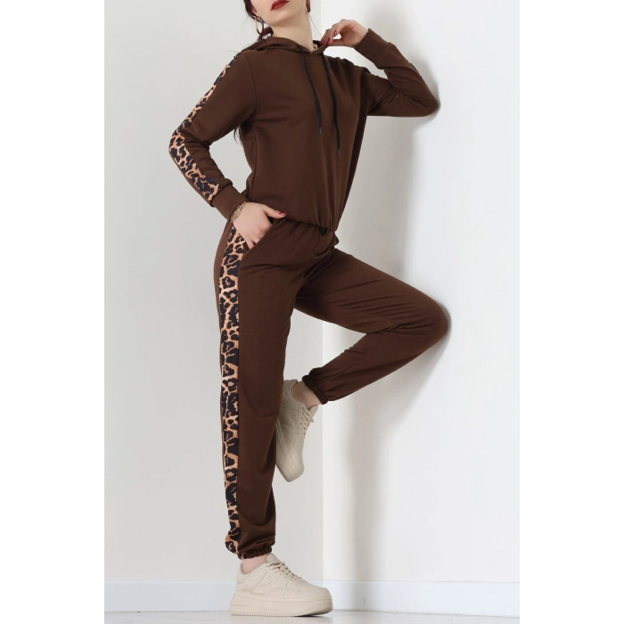 Leopar Garnili Eşofman Takım Kahve - 20112.1857.
