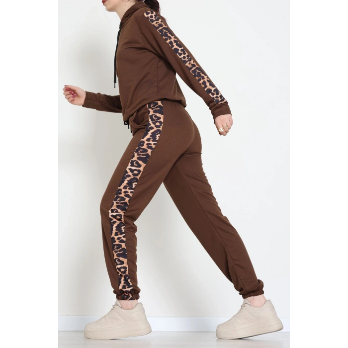 Leopar Garnili Eşofman Takım Kahve - 20112.1857.
