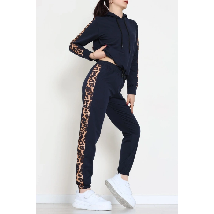 Leopar Garnili Eşofman Takım Lacivert - 20112.1857.