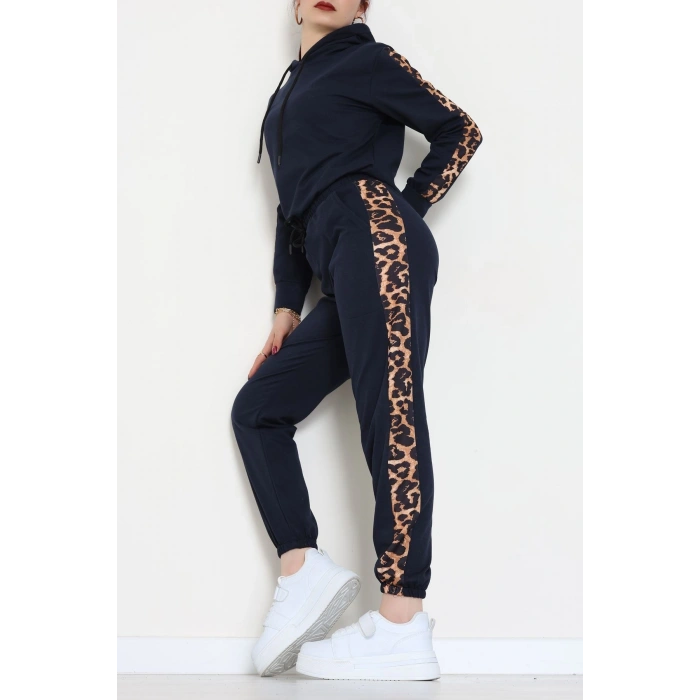 Leopar Garnili Eşofman Takım Lacivert - 20112.1857.