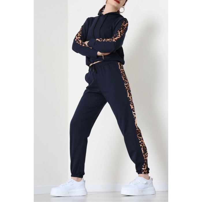 Leopar Garnili Eşofman Takım Lacivert - 20112.1857.