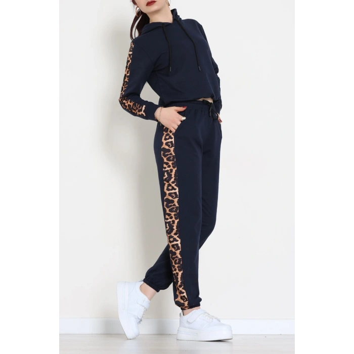 Leopar Garnili Eşofman Takım Lacivert - 20112.1857.