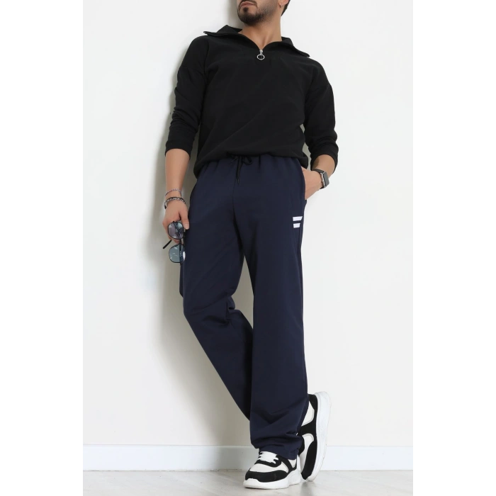 Likralı 2 İplik Bol Paça Erkek Eşofman Altı Lacibeyaz - 70899.1938.