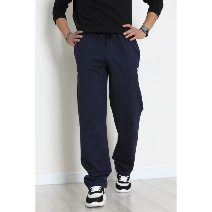 Likralı 2 İplik Bol Paça Erkek Eşofman Altı Lacibeyaz - 70899.1938.