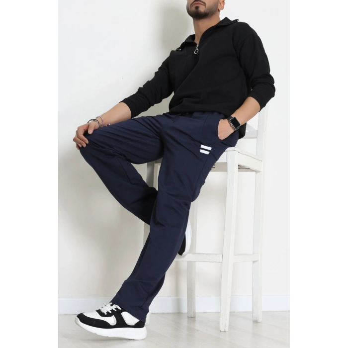 Likralı 2 İplik Bol Paça Erkek Eşofman Altı Lacibeyaz - 70899.1938.