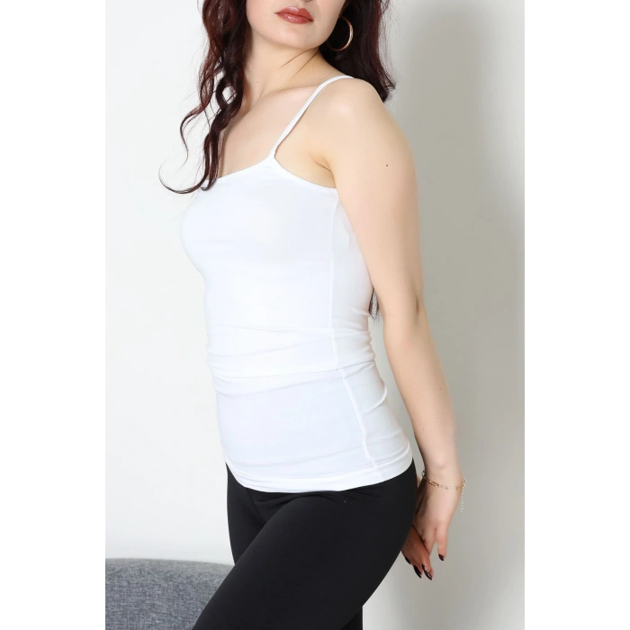 Likralı İp Askılı Penye Atlet Siyahbeyazsomon - 39056.200.