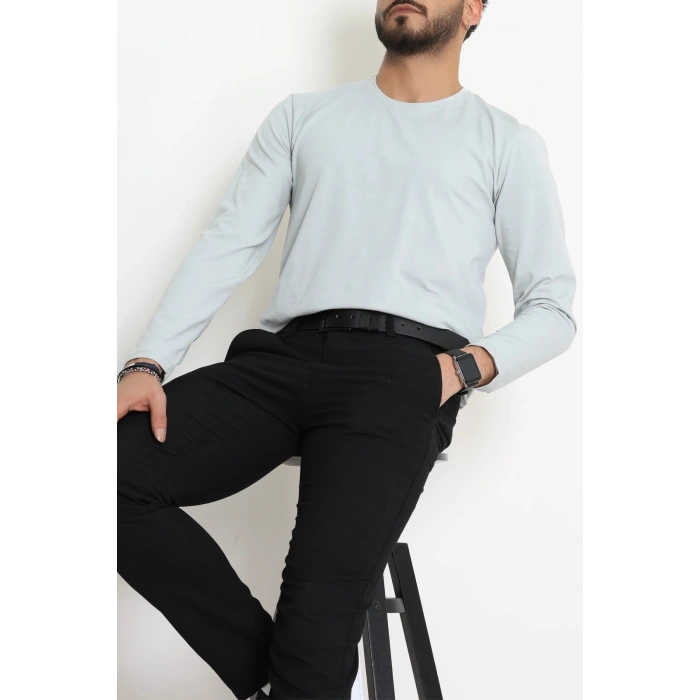 Likralı Kompak Penye Erkek Body Gri - 70961.2032.