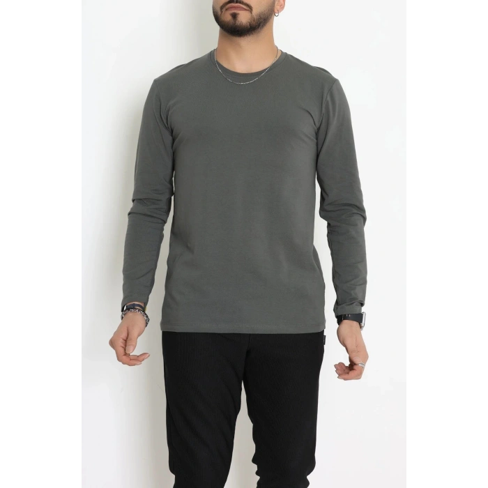 Likralı Kompak Penye Erkek Body Haki - 70961.2032.
