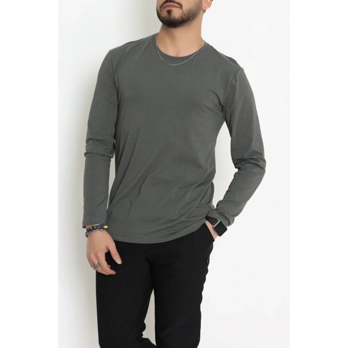 Likralı Kompak Penye Erkek Body Haki - 70961.2032.
