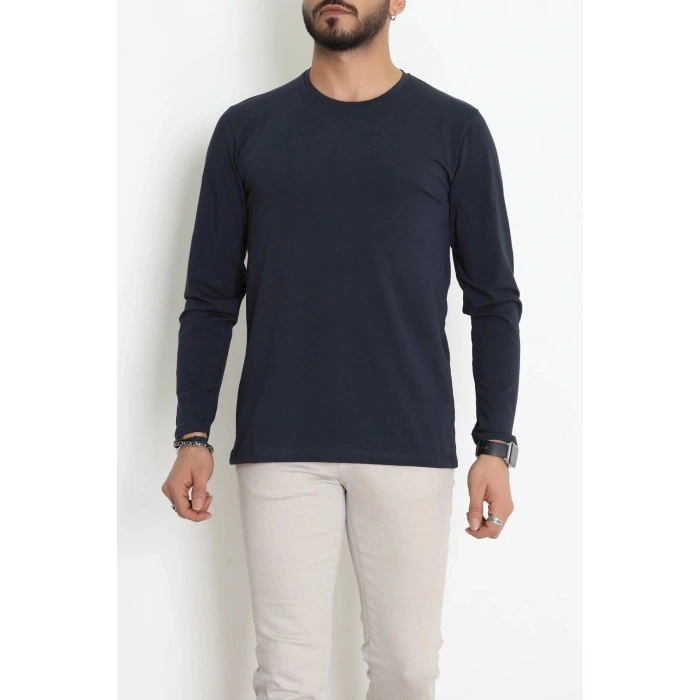 Likralı Kompak Penye Erkek Body Lacivert - 70961.2032.