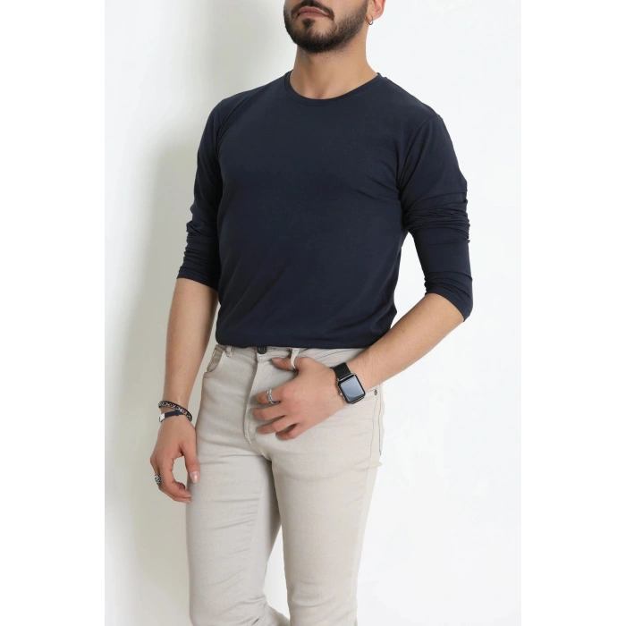 Likralı Kompak Penye Erkek Body Lacivert - 70961.2032.