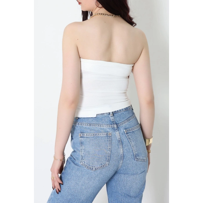 Likralı Straplez Ribana Atlet Ekru - 21922.200.