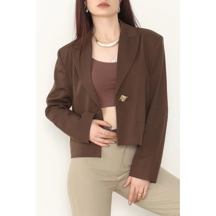 Lizbon Crop Ceket Kahve - 6250.424.