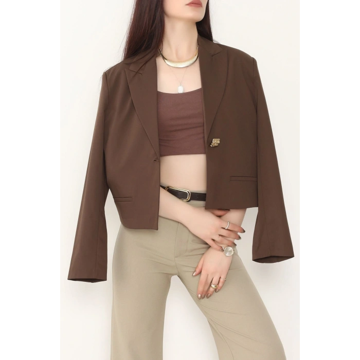 Lizbon Crop Ceket Kahve - 6250.424.