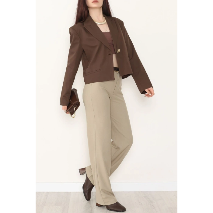 Lizbon Crop Ceket Kahve - 6250.424.