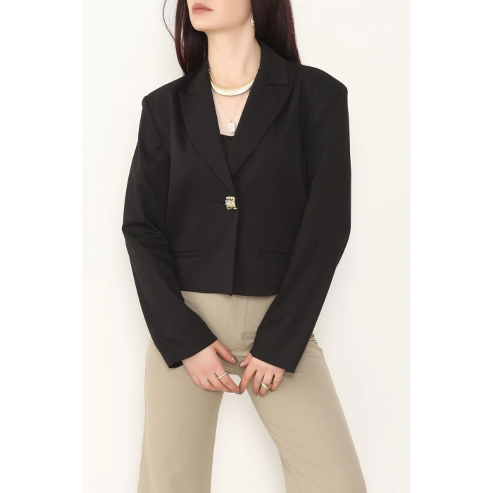 Lizbon Crop Ceket Siyah - 6250.424.