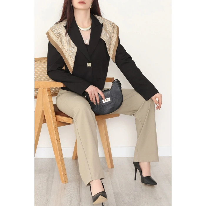 Lizbon Crop Ceket Siyah - 6250.424.