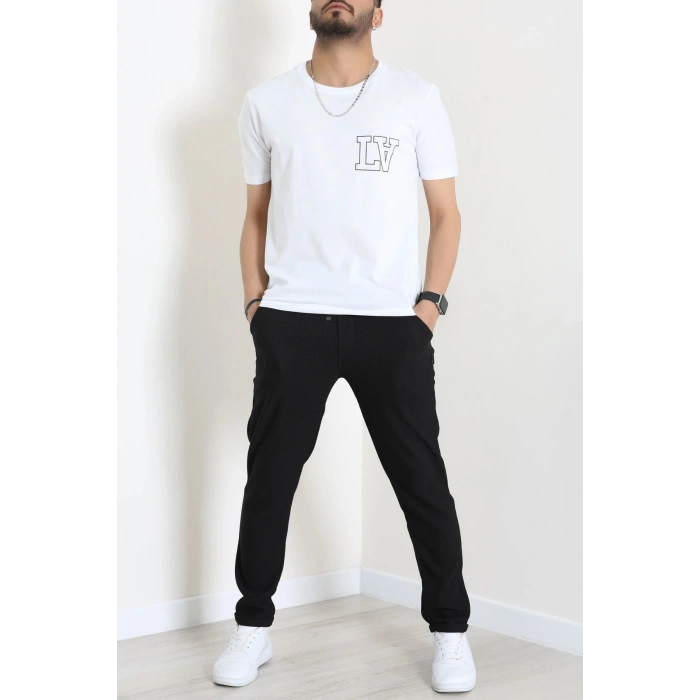 Lüx Penye Baskılı Erkek Tişört Beyaz - 71264.1878.