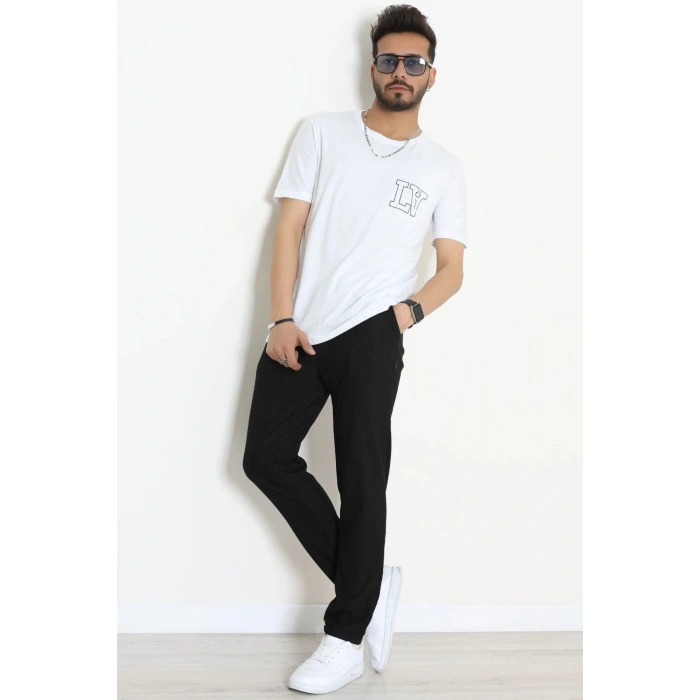 Lüx Penye Baskılı Erkek Tişört Beyaz - 71264.1878.