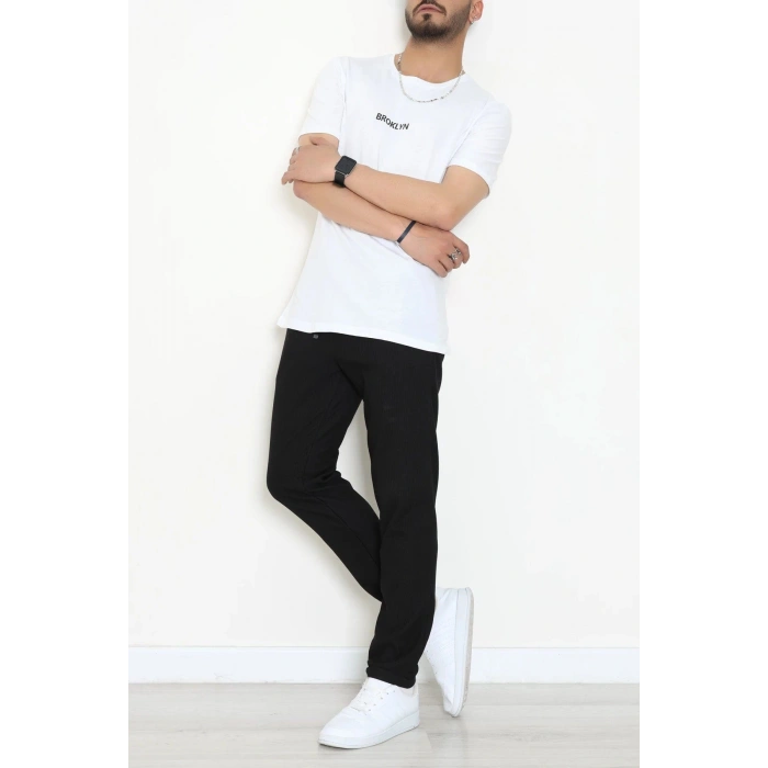 Lüx Penye Regular Baskılı Erkek Tişört Beyaz - 71260.1878.