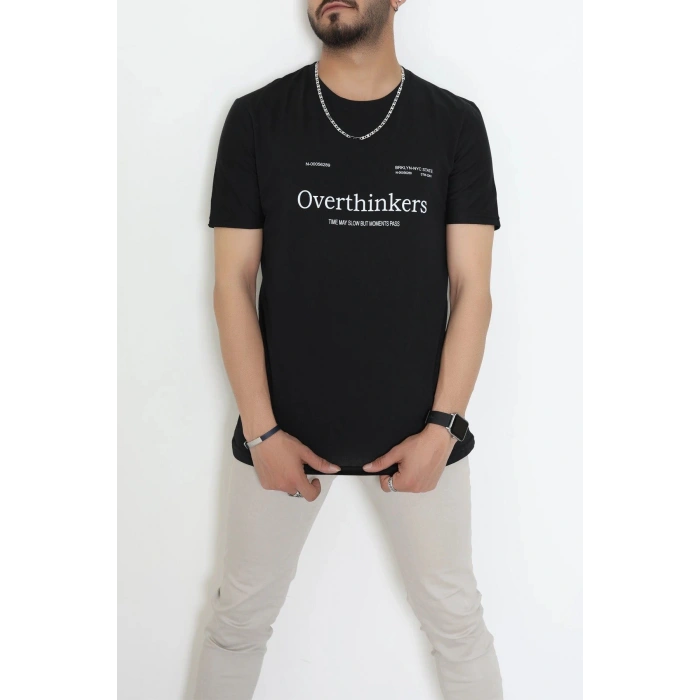 Lüx Penye Regular Baskılı Erkek Tişört Siyah - 71258.1878.