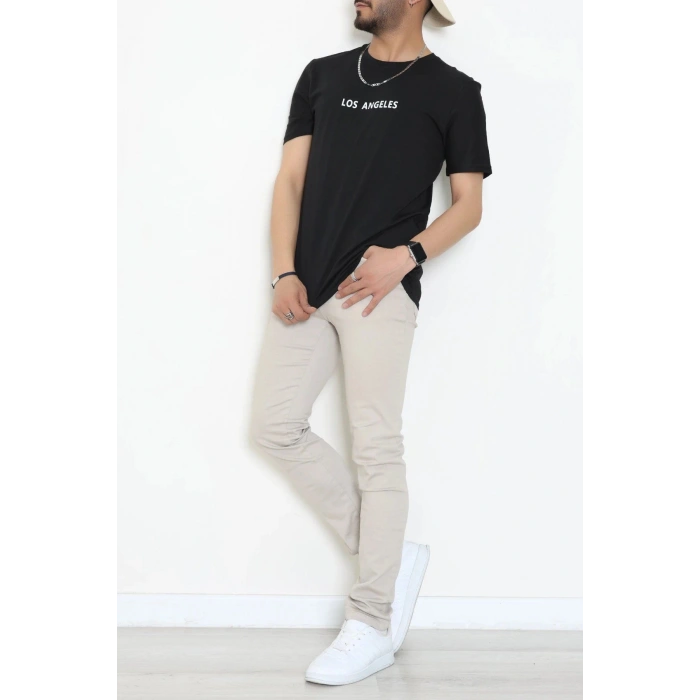 Lüx Penye Regular Baskılı Erkek Tişört Siyah - 71262.1878.