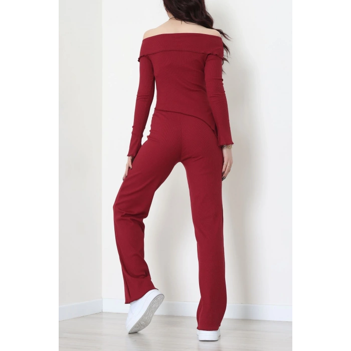 Madonna Yaka Asimetrik Kesim Takım Bordo - 55029.1567.