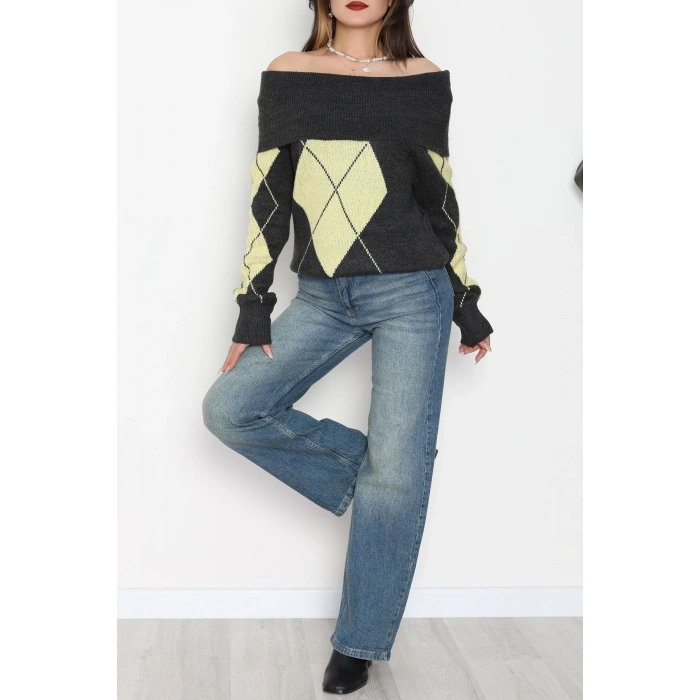 Madonna Yaka Baklava Desen Triko Antisarı - 2123.1765.