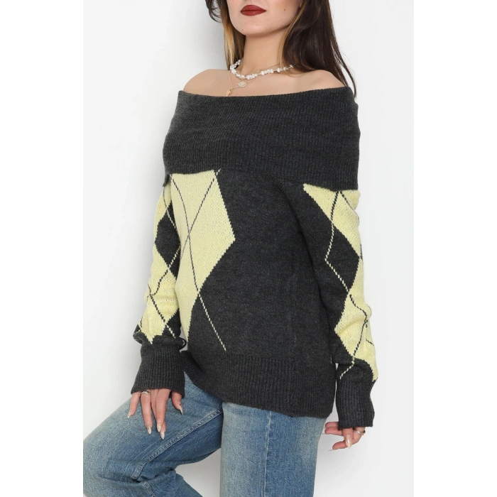 Madonna Yaka Baklava Desen Triko Antisarı - 2123.1765.