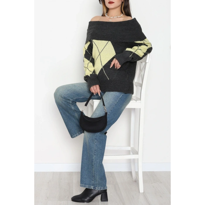 Madonna Yaka Baklava Desen Triko Antisarı - 2123.1765.