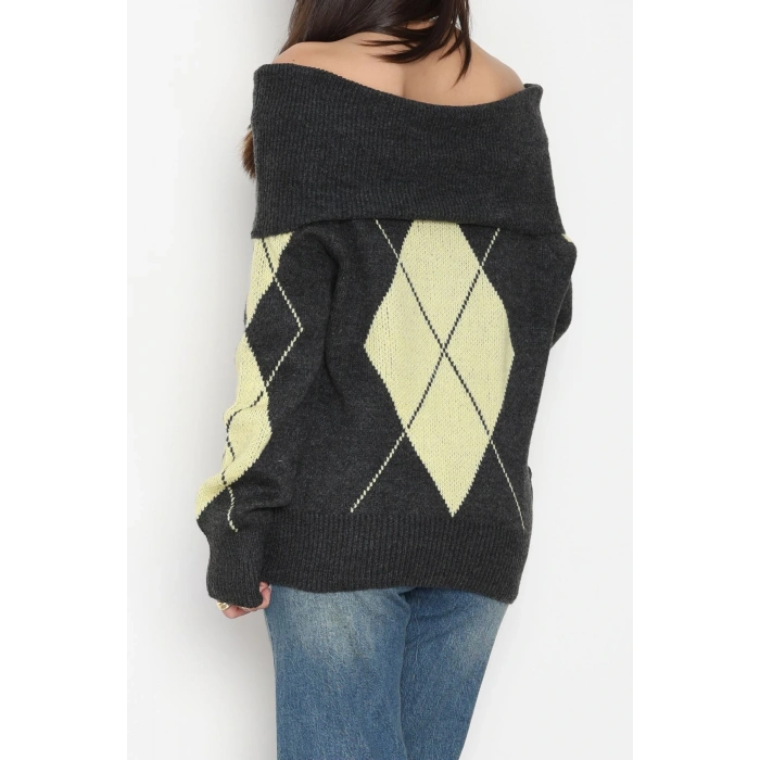 Madonna Yaka Baklava Desen Triko Antisarı - 2123.1765.