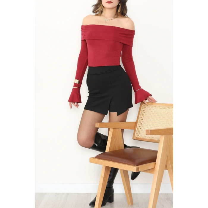 Madonna Yaka İspanyol Kol Bluz Bordo - 1046.2119.