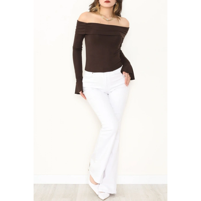 Madonna Yaka İspanyol Kol Bluz Kahve - 1046.2119.