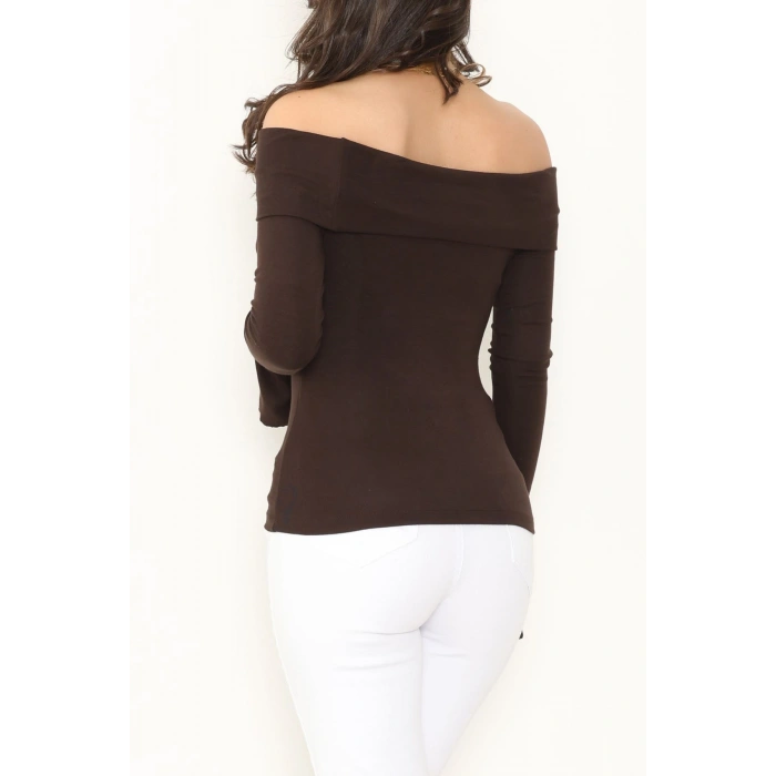 Madonna Yaka İspanyol Kol Bluz Kahve - 1046.2119.