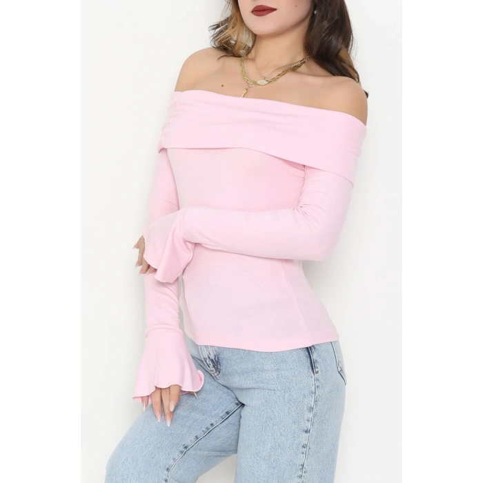 Madonna Yaka İspanyol Kol Bluz Pembe - 1046.2119.