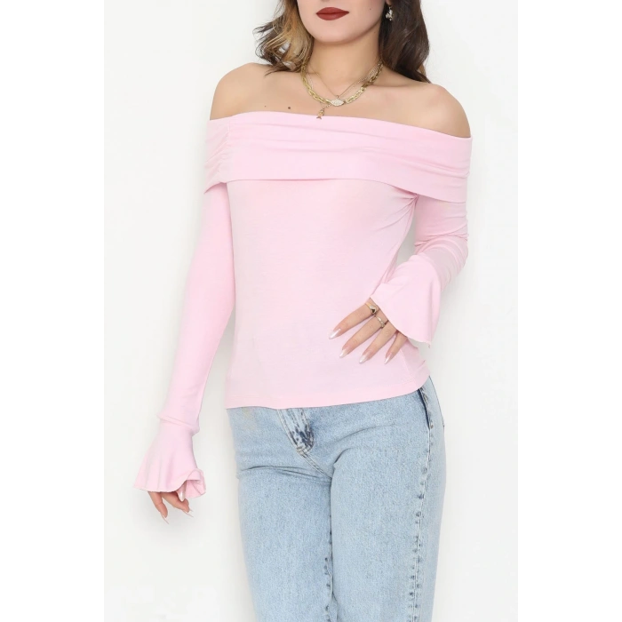 Madonna Yaka İspanyol Kol Bluz Pembe - 1046.2119.