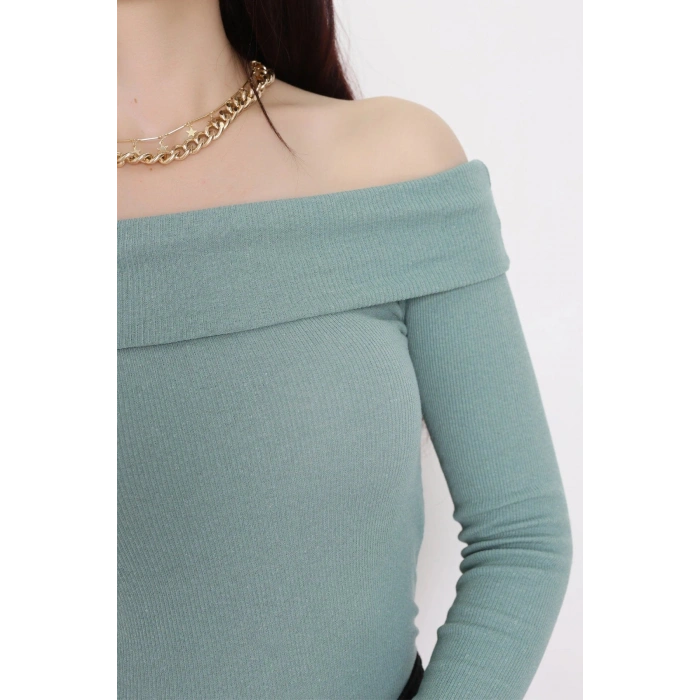 Madonna Yaka Kaşkorse Bluz Mint - 55070.1748.
