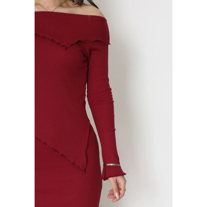 Madonna Yaka Kaşkorse Midi Boy İkili Takım Bordo - 42792.1567.