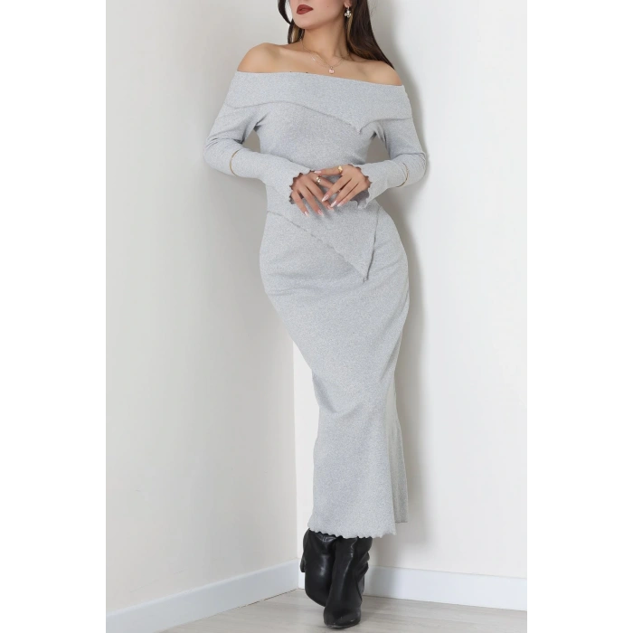 Madonna Yaka Kaşkorse Midi Boy İkili Takım Gri - 42792.1567.